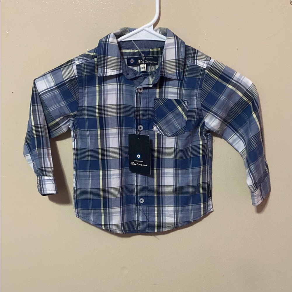 Nautica Blue and Green Casual Button Down Shirt